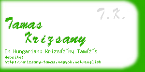 tamas krizsany business card